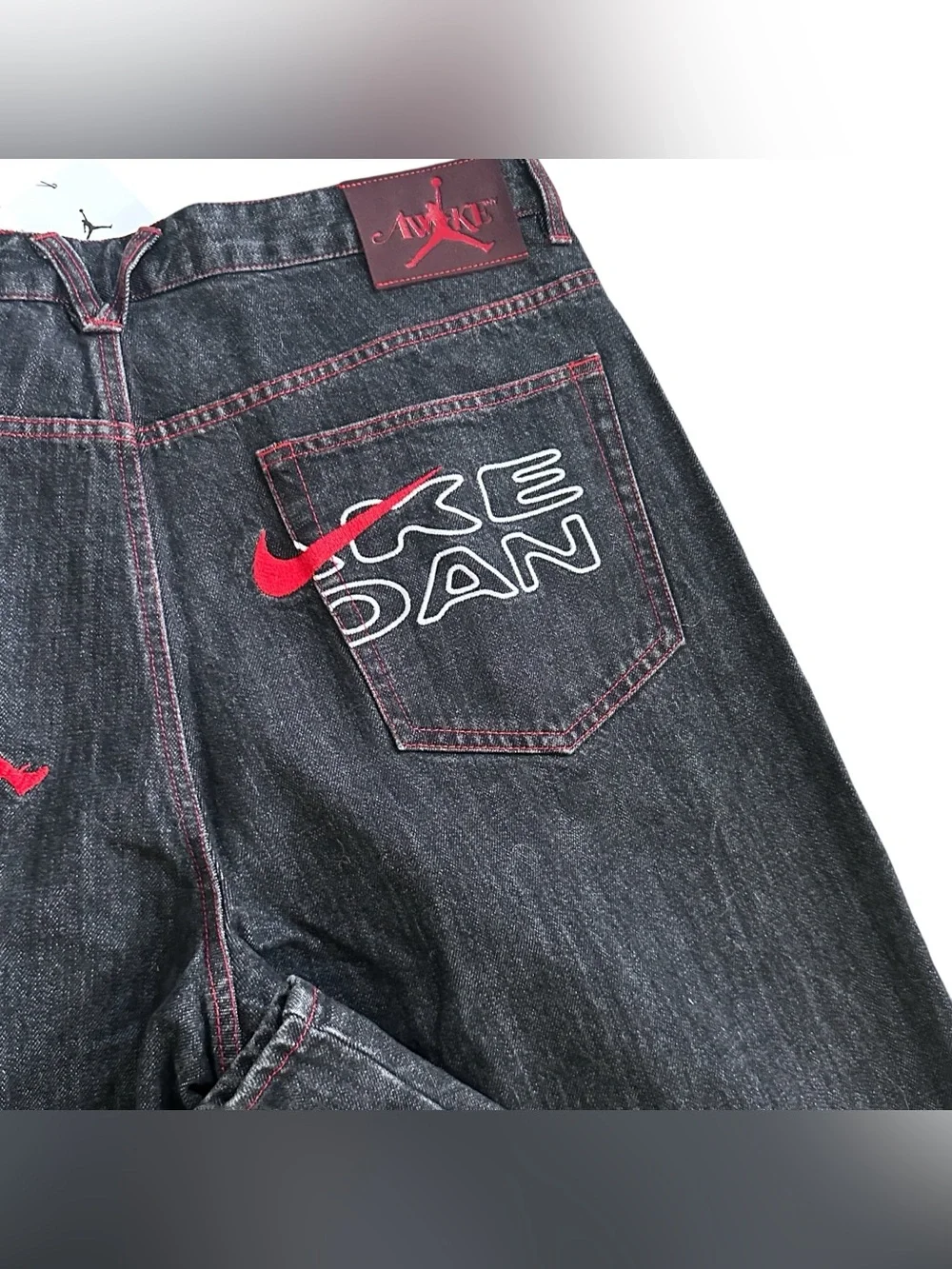 NWT Awake NY x Nike Jordan Loose Fit Black Denim Jeans Men’s 34 X 34